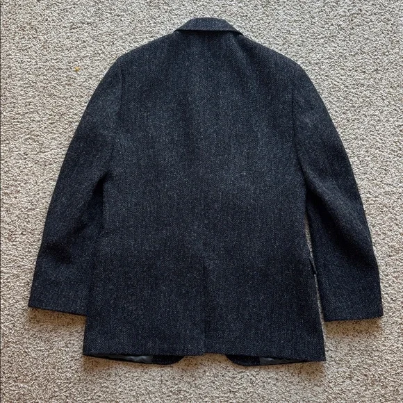 Brooks Brothers Charcoal 1818 Fitzgerald Harris Tweed Blazer Jacket 39 40 R - Picture 12 of 13